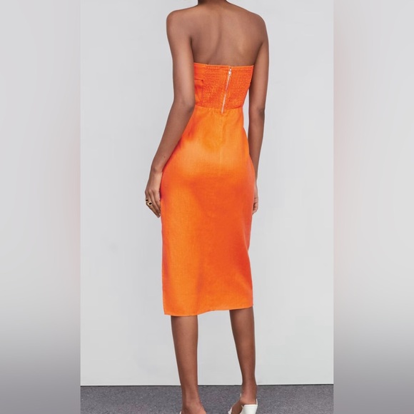 Mango Strapless linen dress - Picture 2 of 11